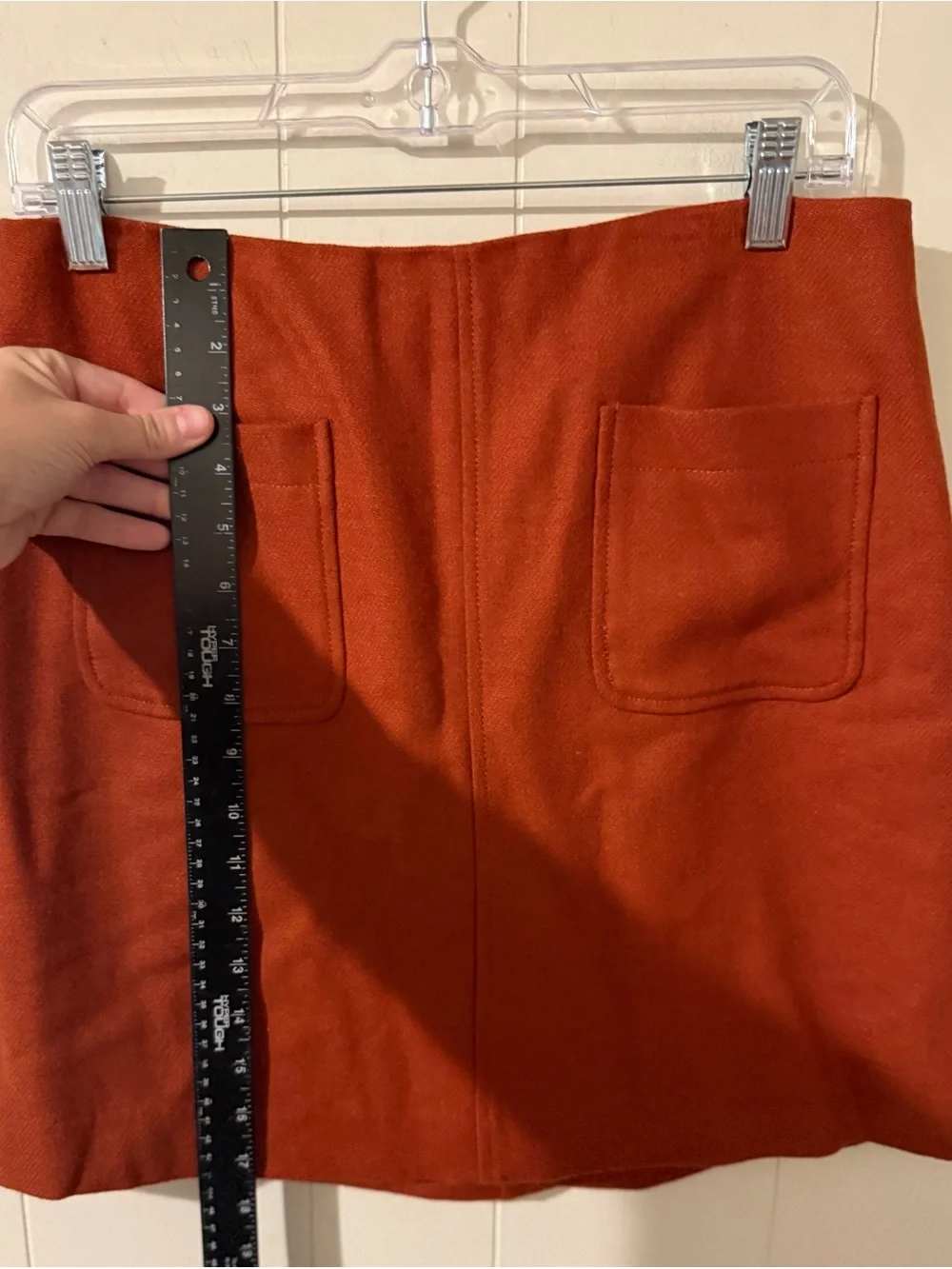 Madewell NWOT Museum Patch-Pocket Mini Skirt in Faded Rust, Size 8